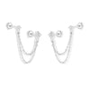Helena Double Earring Stud Silver