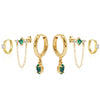 Stack di Orecchini Verde Smeraldo